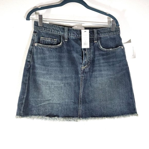Anthropologie Frayed Hem Denim Mini Skirt 27 - Picture 4 of 9